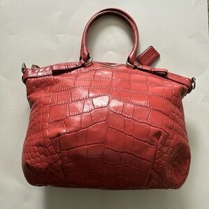 Coach Madison Crocodile Embossed Satchel